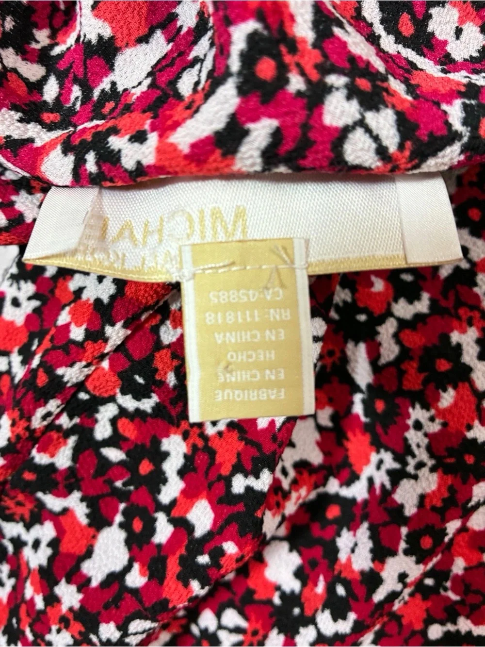Michael Kors One-Shoulder Floral Ruffle Camisole in Burgundy and Pink Size 2